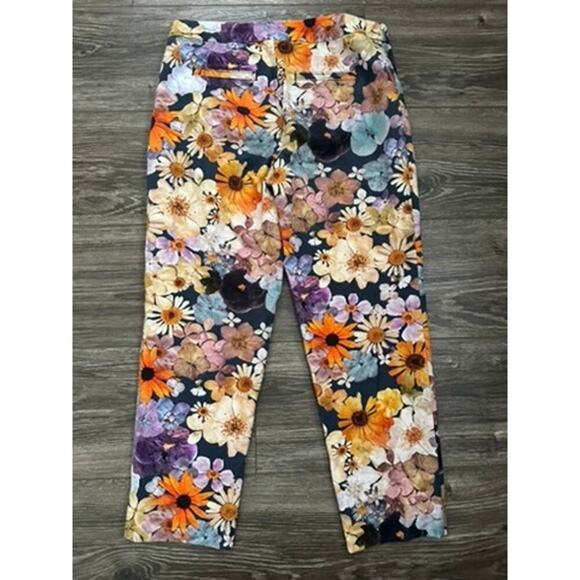 Anthropologie Maeve Moxy Collection Pants Floral Women Size4P Trousers Colorful - Picture 7 of 7